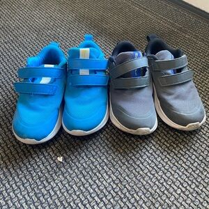 Nike Kids' Blue and Gray Velcro Sneakers